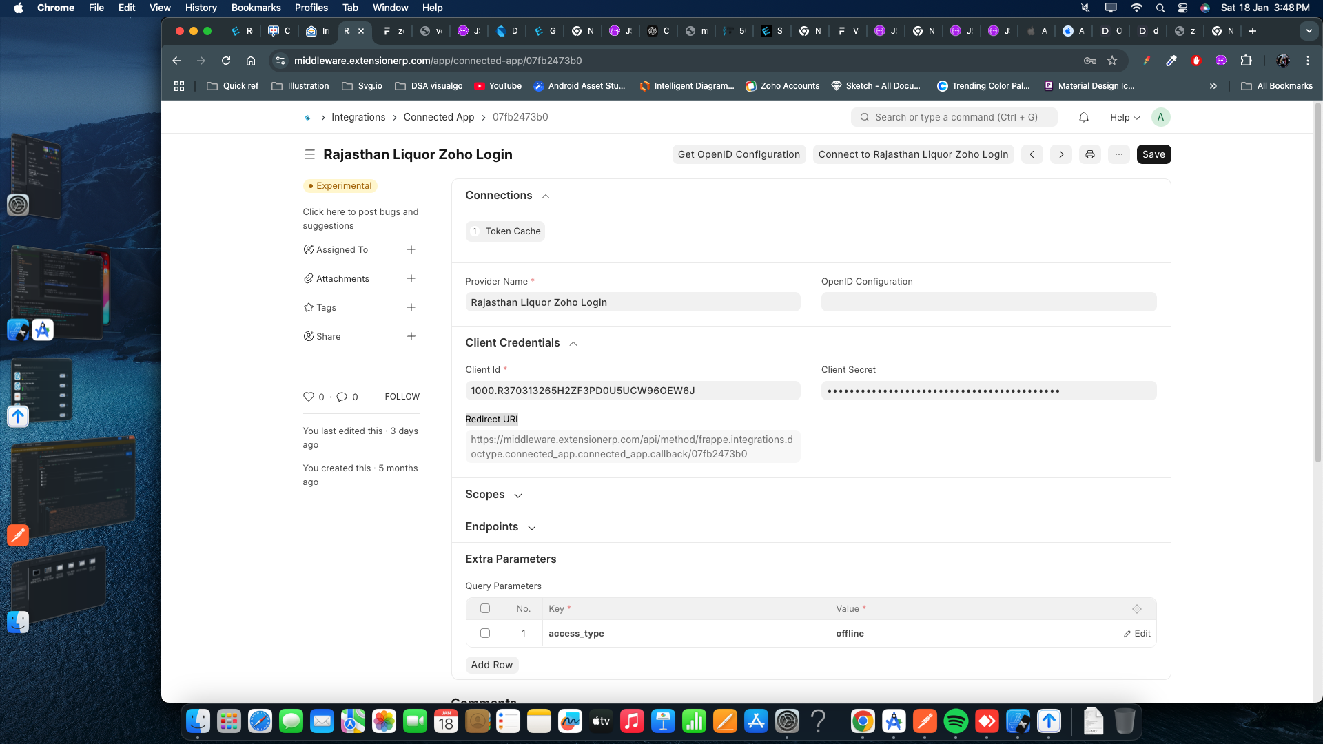 Fill Provide Name,Zoho Developer Console Information